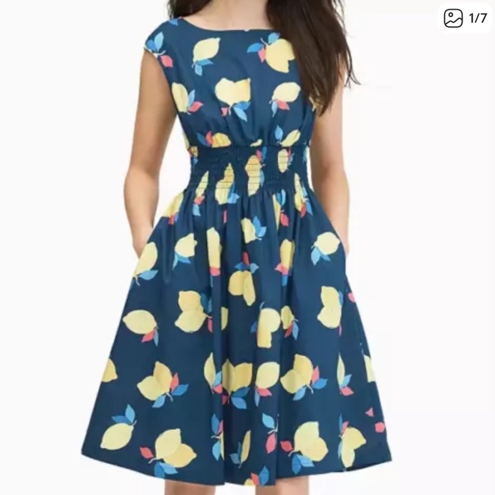 Kate Spade Navy Lemon Blair Cotton Dress 14